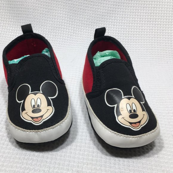 Cute Walk by Babyhug Slip On Casual Shoes Mickey Mouse Print - Red